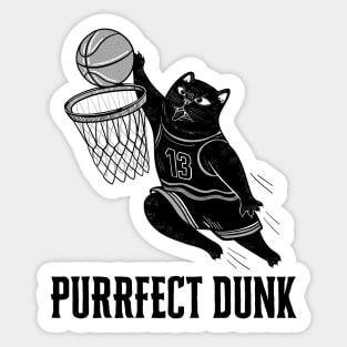 Purrfect Dunk: Funny Basketball Cat Sticker